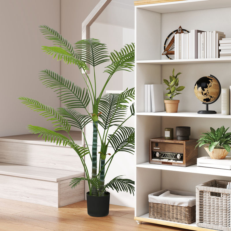 Aosom HOMCOM Künstliche Palme in Grün, 175 cm Höhe, UV-beständige Kunstpflanze im Topf für Wohnzimmer, Büro oder Garten - Bild 2