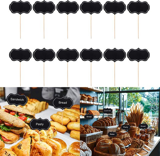 24 Stück Mini-Tafelschilder von ZQNYCY in Schwarz aus Pappe als wiederverwendbare Tischnummernkarten und Menütafeln für Hochzeit, Party und Heimdekoration - Bild 1