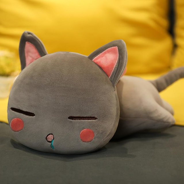 Yiran Health & Beauty Liegende Katzen-Plüschtiere, Stofftiere, 28cm - Bild 1
