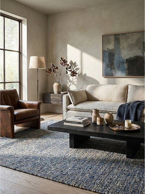 Wollteppich OTLEY von Kadima Design in Blau, B/T: 120 x 170 cm - Bild 1