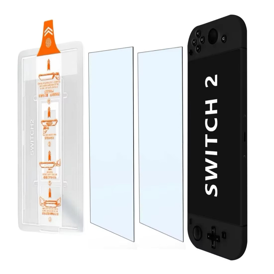 Switch2 Displayschutzfolie aus gehärtetem Glas für Nintendo Switch, 2 Stück, 7,9 Zoll, transparent, 9H Härte, kratzfest und blasenfrei mit Ausrichtungsset - Bild 6