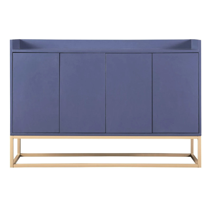 PXloue Sideboard Blau Buffet Schrank mit höhenverstellbarer Ablage B/T/H: 120 x 30 x 80 cm - Bild 2