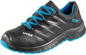 uvex 2 trend S3 Sicherheitshalbschuh aus Leder in Schwarz-Blau, Schuhgröße 46 - Bild 1