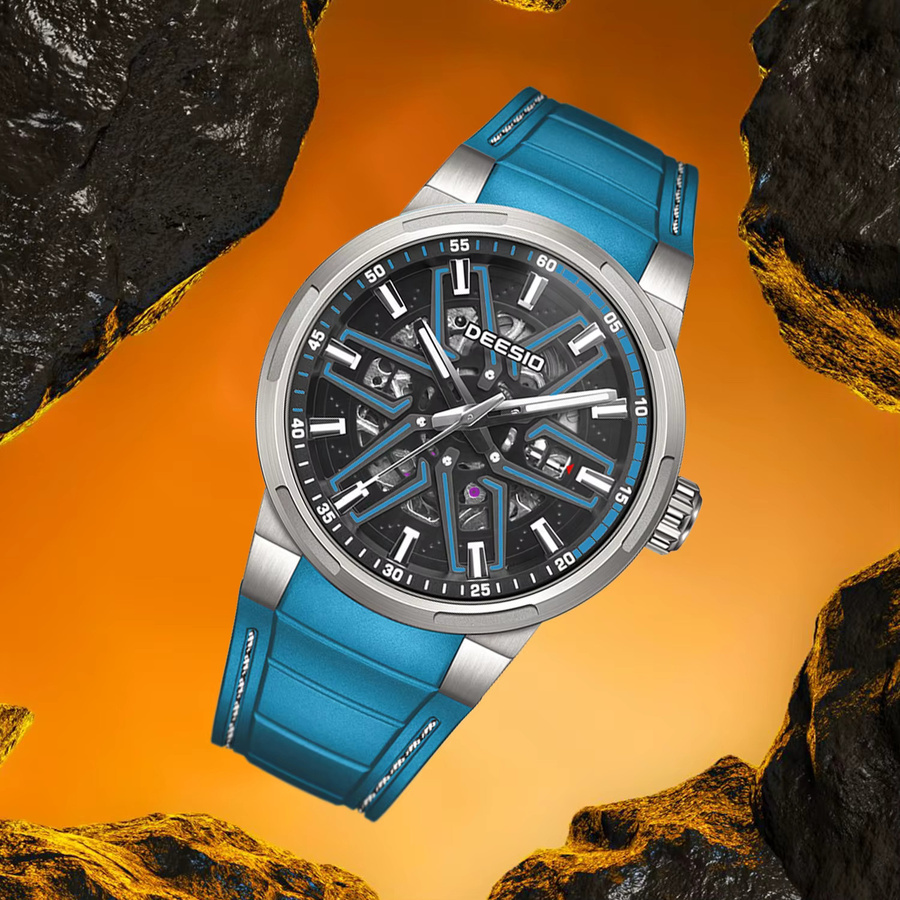 Deesio Armbanduhr, Automatik, Edelstahl, Silikon, Herren - Bild 2