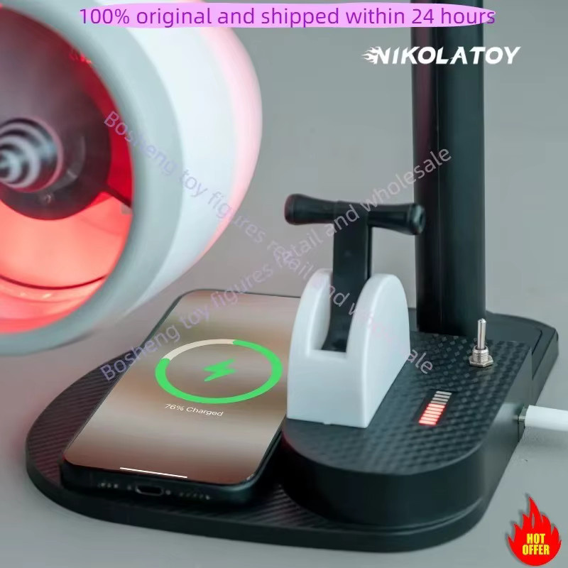 NIKOLATOY Kreativer Desktop-USB-Flugzeugmotor-Turbo-Jetfan, mit kabellosem Laden - Bild 3
