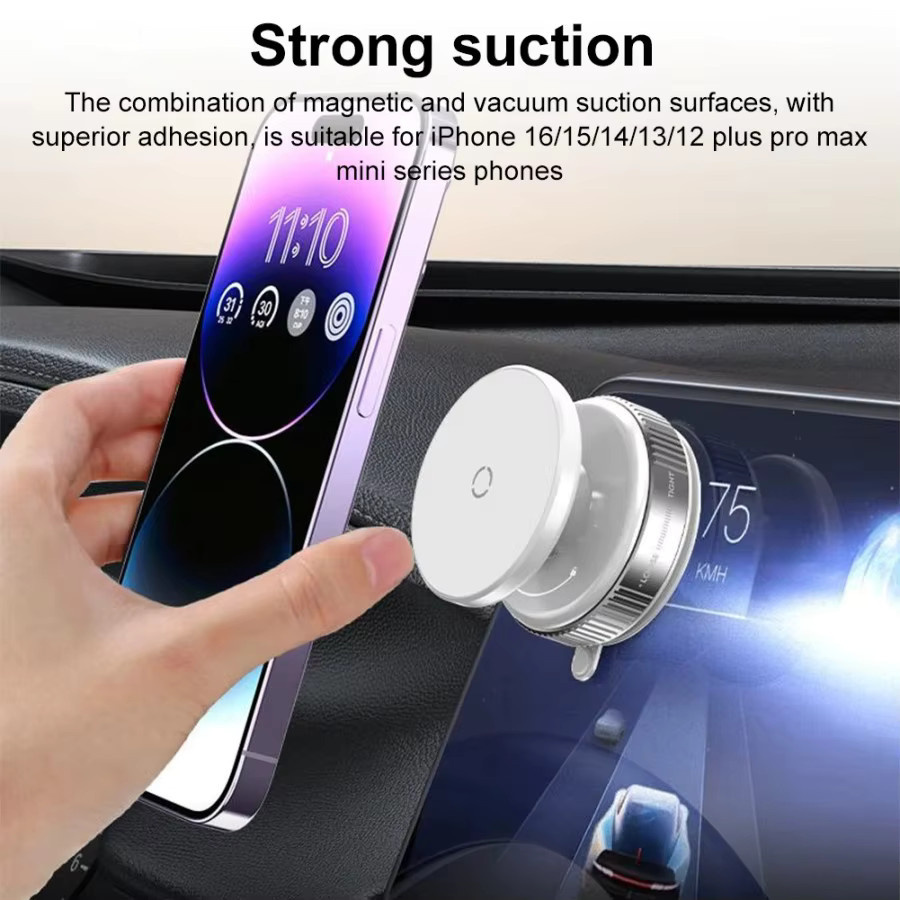 YLZ MagSafe Autotelefonhalterung mit magnetischer Vakuumadsorption und 360 Grad Rotation, Schwarz - Bild 3