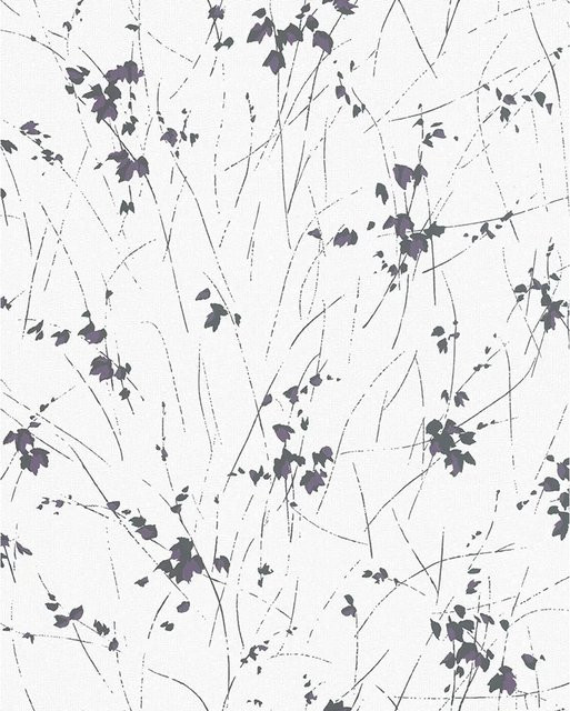 Marburg Vliestapete Floral Daphne in Weiß-Lila mit botanischem Muster, Rollenformat 10,05 m x 0,53 m, FSC-zertifiziert - Bild 1