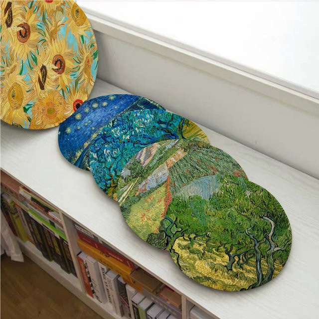 Van Gogh Sitzkissen im skandinavischen Design, quadratisch, Mehrfarbig, B/B: 40 x 40 cm - Bild 1