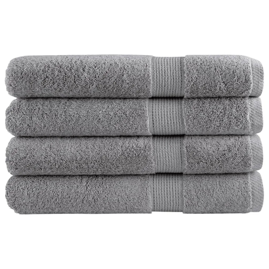 vidaXL Premium-Handtuch-Set aus 100% Baumwolle, 4 Stück, Grau, 600 g/m2, Breite: 100 cm, Länge: 200 cm - Bild 2