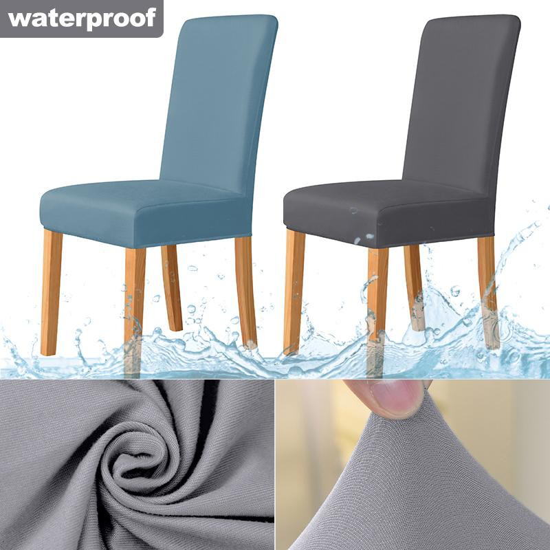 Wasserdichter Stuhlbezug von LEVIVEI aus Polyester, elastische und abnehmbare Stuhlhussen für Esszimmerstühle, einfarbig - Bild 5