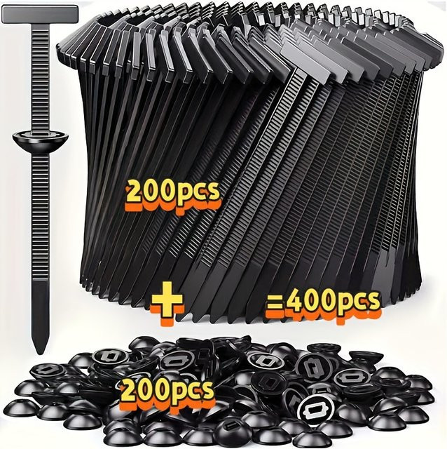 Selbstsichernde Nylon-Kabelbinder mit Schnellverschluss-Schnallen in Schwarz, UV-beständig für Innen- und Außenbereich - Bild 1