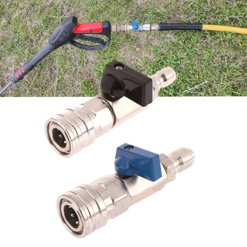 Hochdruckreiniger Kugelhahn-Kit mit Schnellkupplungen 3/8 oder 1/4 zur Durchflusssteuerung für Hochdruckreiniger-Schläuche, 4500 psi, Hellgrau/Silber - Bild 5