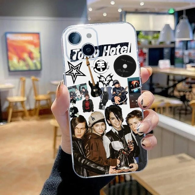 Transparente Silikon Handyhülle mit Tom Kaulitz Tokio Hotel Motiv für Apple iPhone 12 mini, Grau - Bild 1