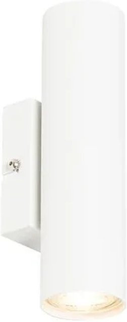 QAZQA Jeana Moderne Wandleuchte Weiß, 2-flammig, Up-Down Licht, GU10, aus Stahl - Bild 1