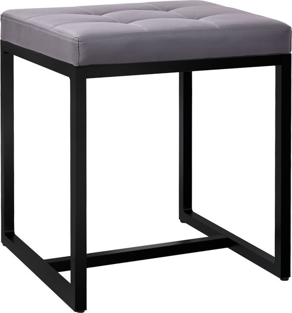 CLP Sitzhocker Barci Moderner Polsterhocker mit schwarzem pulverbeschichtetem Eisengestell - Bild 1