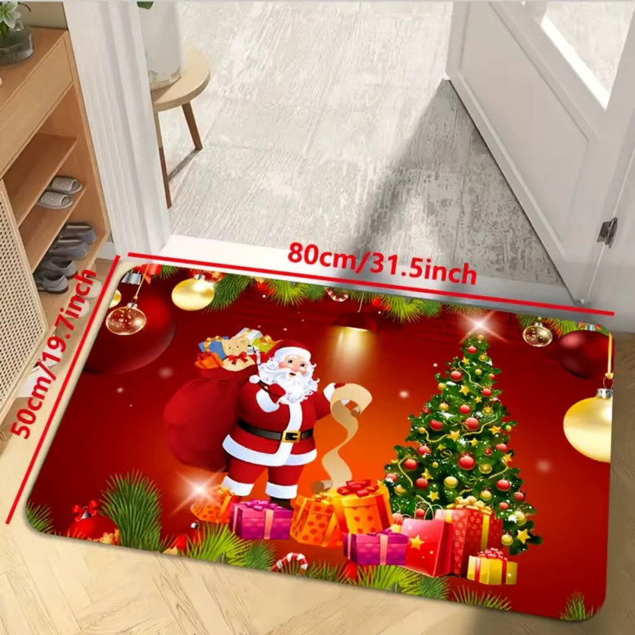 VIKAMA Weihnachtliche Bodenmatte mit Grafikdesign für Wohnzimmer, Schlafzimmer und Badezimmer, B/T: 60 x 40 cm - Bild 4