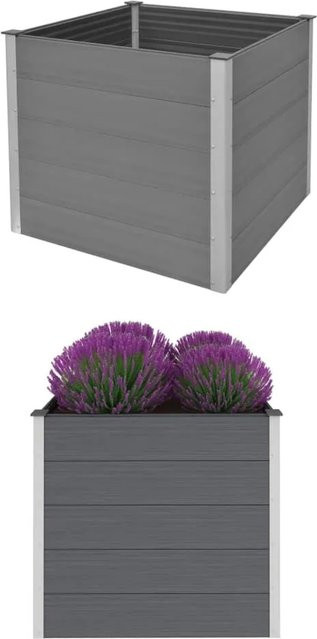 furnicato Garten-Hochbeet aus WPC in Grau, B/T/H: 100 x 100 x 91 cm - Bild 1