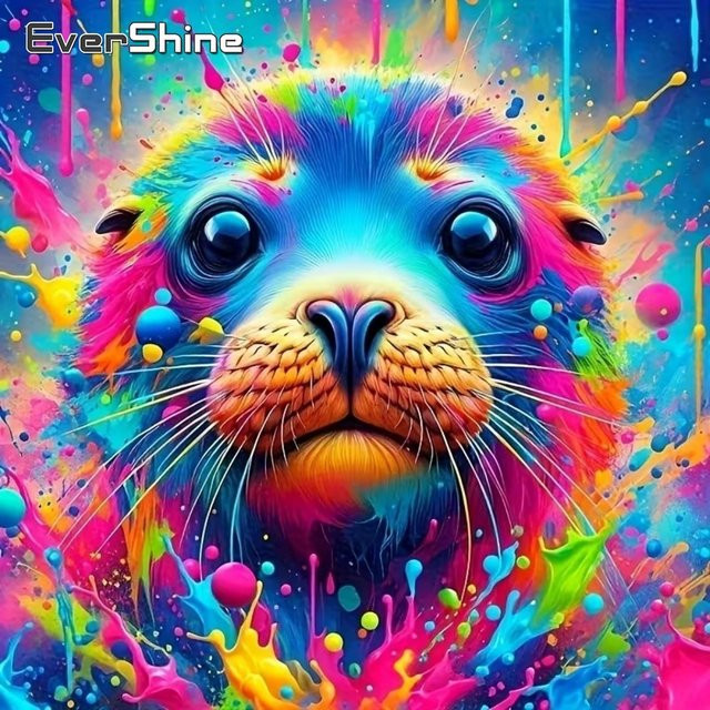 EverShine 5D DIY Diamantmalerei Seelentier als Strass-Mosaikbild in Multicolour zur Heimdekoration - Bild 1