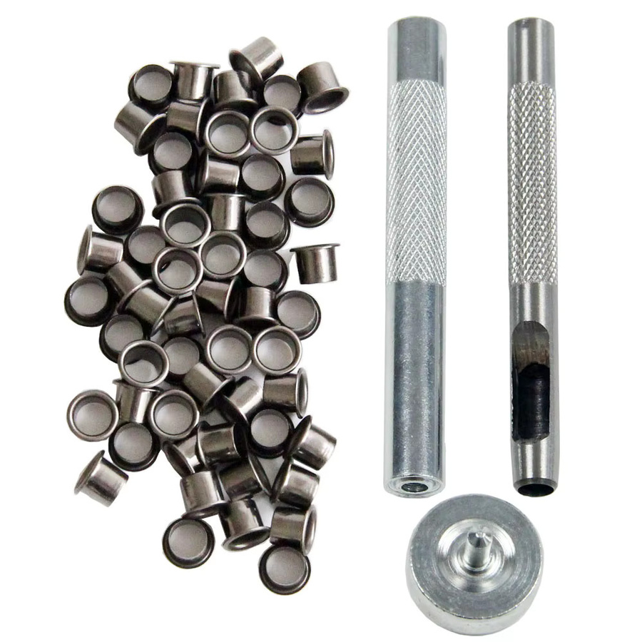 QingGear Ösen-Lochstanzer-Werkzeug-Set in Gunmetal-Finish für DIY Kydex-Scheiden und Holstertaschen mit 6 mm und 7 mm Nietenösen - Bild 4