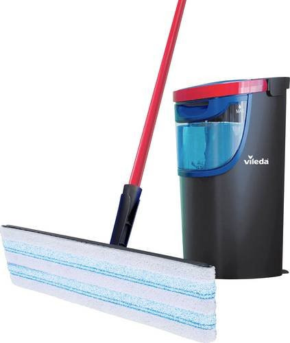 Vileda H2PRO Flat Mop Bodenwischer-Set mit Zweitanksystem in Schwarz/Rot - Bild 1