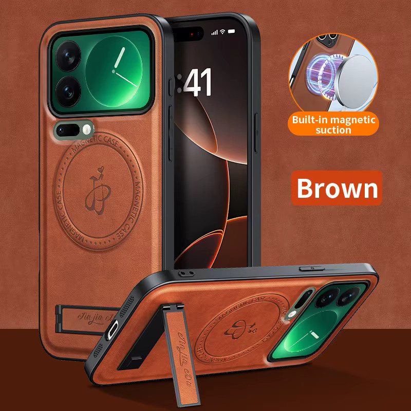 Xiaomi Mi 17 Pro Max 17 Pro Luxus PU-Lederhülle mit MagSafe-Ladefunktion, Magnetständer und Kameraschutz in Grün - Bild 6