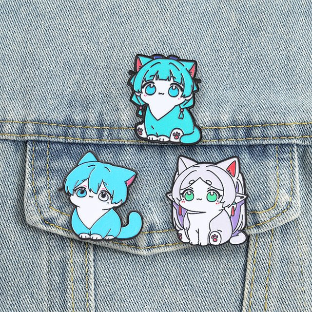 Miss Zoe Anstecknadeln Anime Neko Katze Emaille, Bunt, Unisex - Bild 1