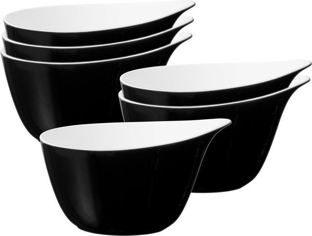 Seltmann Weiden Müslischalen Life Fashion aus Steinzeug, 6er Set, Farben: Grau, Weiß, Schwarz, B: 16 cm, T: 14 cm - Bild 1