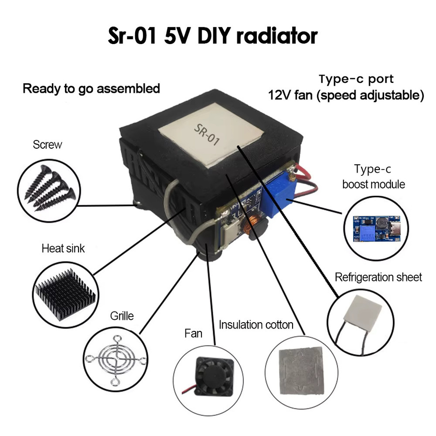 diymore SR-01 5V DIY Handy Kühler mit Halbleiter Kühlplatte für lautlose Wärmeableitung von Tablets und Computern - Bild 5