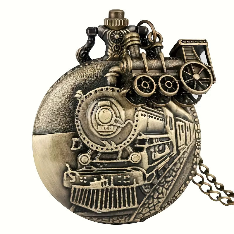 TINUORA Taschenuhr, Quarz, Messing, Gold, Unisex - Bild 2