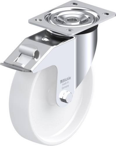 Blickle Lenkrolle L-PPN 200G-FI mit Feststeller, Rad-Durchmesser: 20 cm, Tragfähigkeit: 400 kg, Farbe: Weiß - Bild 1