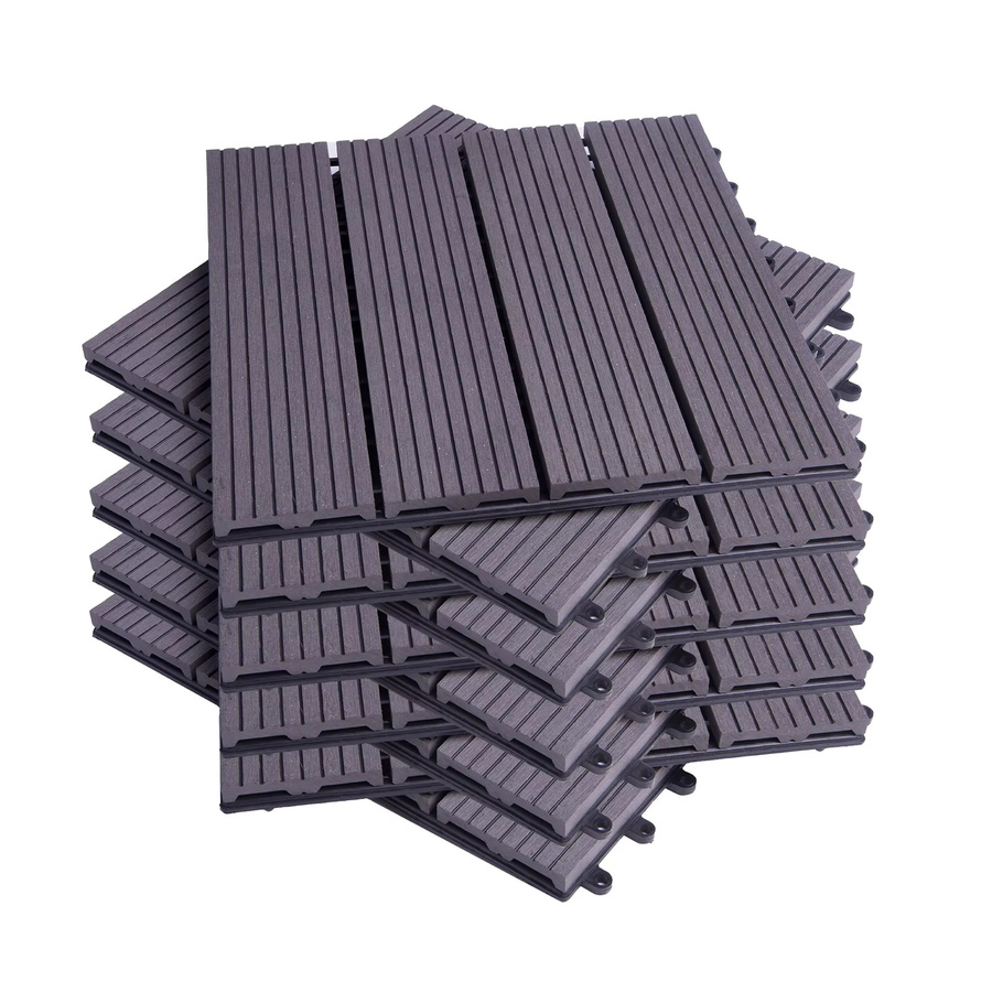 WOLTU 22er Set WPC Verbund-Gartenbodenplatten mit Holzeffekt und Klicksystem, B/T: 30 x 30 cm - Bild 3