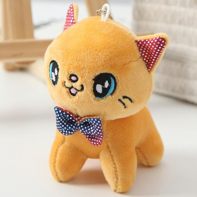 Yiran toy Plüschkatze, Stofftier Schlüsselanhänger, Gelb, 10cm - Bild 1