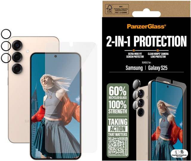 PanzerGlass 2-in-1 Schutz-Bundle für Samsung Galaxy S25 in Transparent - Bild 1