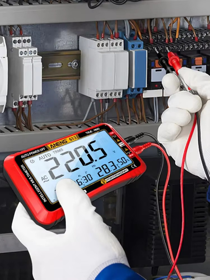ANENG 612/613 3-in-1 Smart Digital-Multimeter in Rot für AC/DC-Spannung, Kapazität, Widerstand und Frequenz mit Kalender und Buzzer - Bild 6