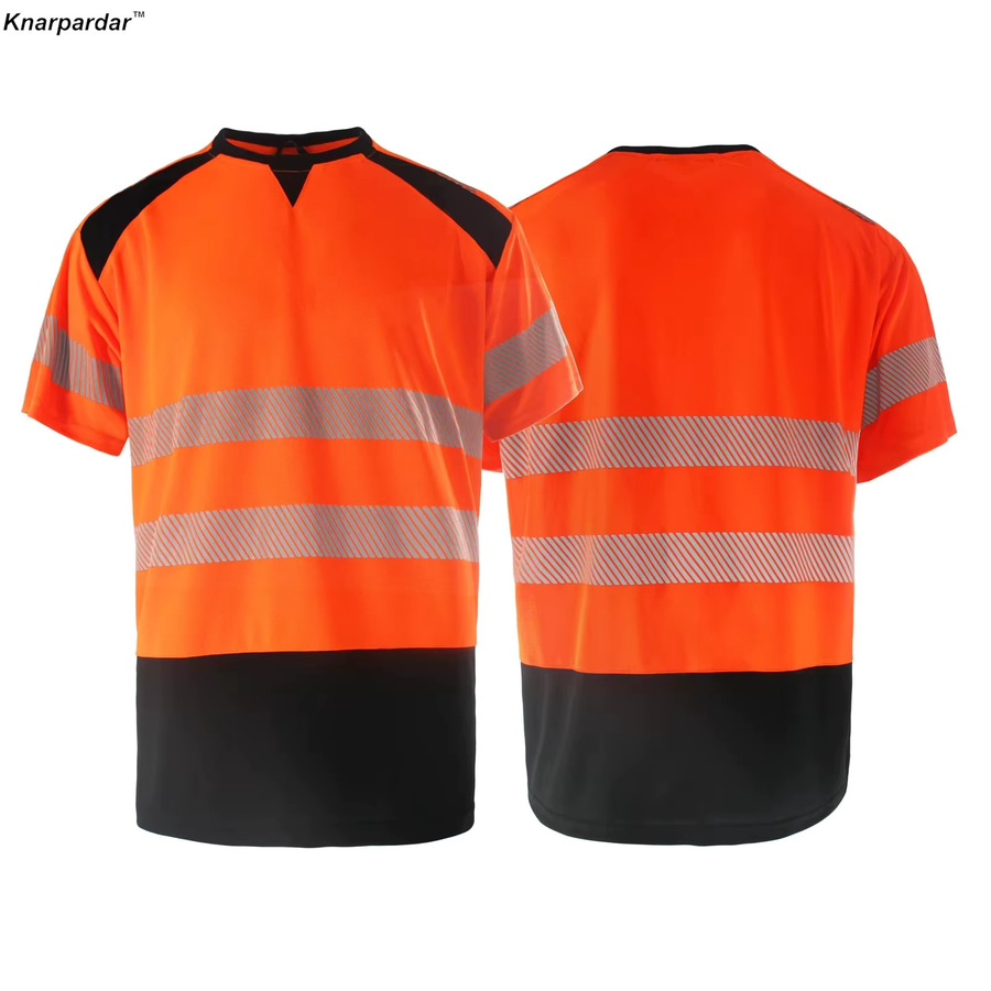 SPARDWEAR Warnschutz-T-Shirt in Orange mit Reflektoren und Taschen für die Arbeit - Bild 2