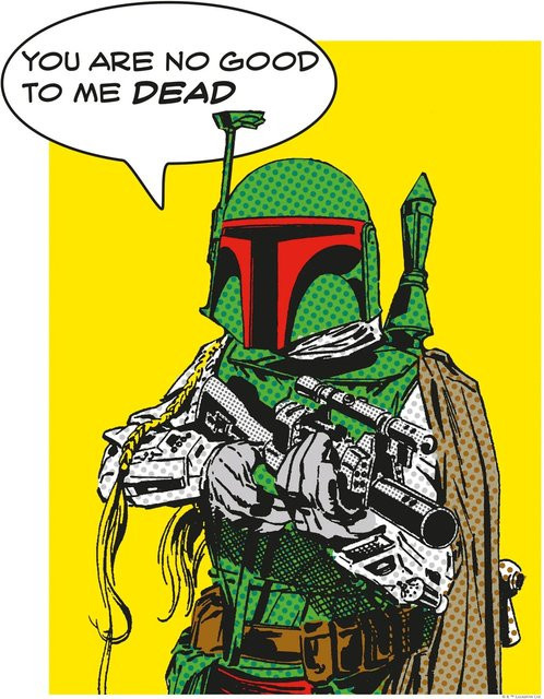 Komar Wandbild Star Wars Boba Fett Paper Poster Multicolor B: 40 cm, H: 50 cm - Bild 1