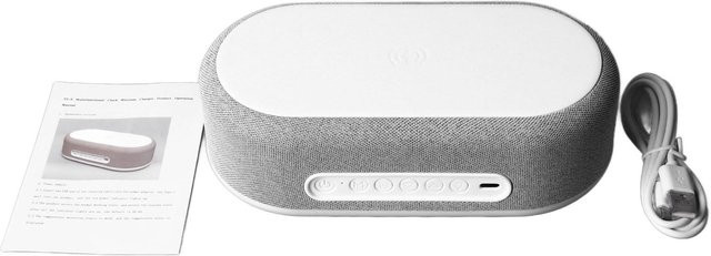 CosyHome 4 in 1 Multifunktions-Tischwecker mit kabellosem Laden und Nachtlicht in Grau - Bild 1