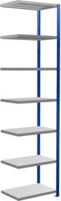 Schulte Anbauregal Steckregal MULTIplus250 mit 7 Fachböden und Kreuzstrebe, Farbe: Enzianblau/Verzinkt, B/T/H: 300 x 75 x 50 cm - Bild 1