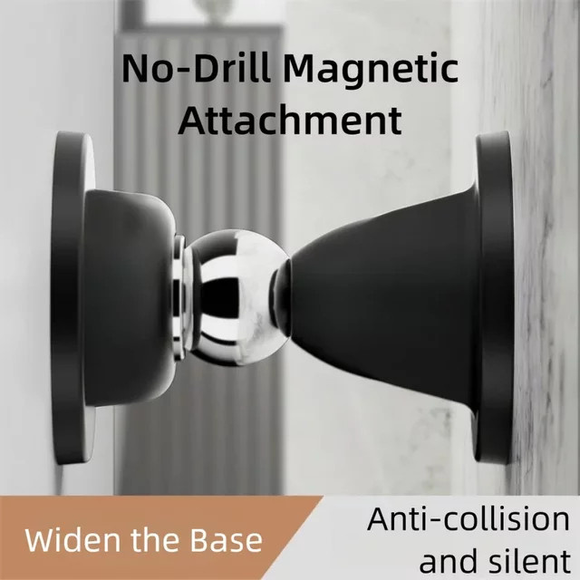 Magnetische Türabsaugung aus Silikon in Schwarz zum Schutz der Wand und zur Geräuschreduzierung - Bild 1