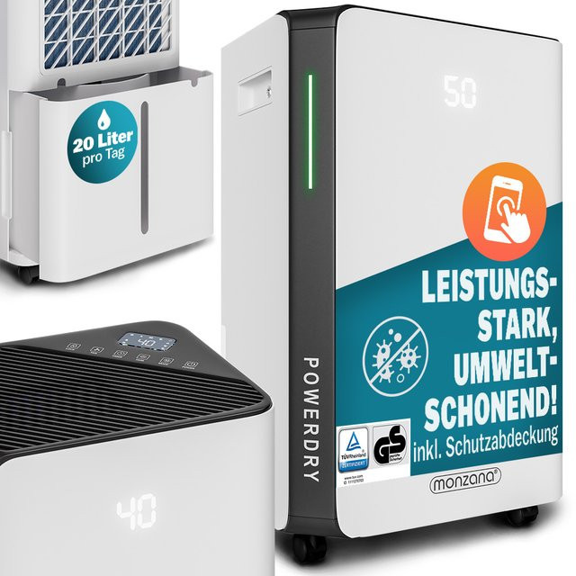 Smart Luftentfeuchter von MONZANA mit WiFi und App-Steuerung, Weiß, B/T/H: 49,5 x 30,5 x 23 cm, 20L Kapazität - Bild 1