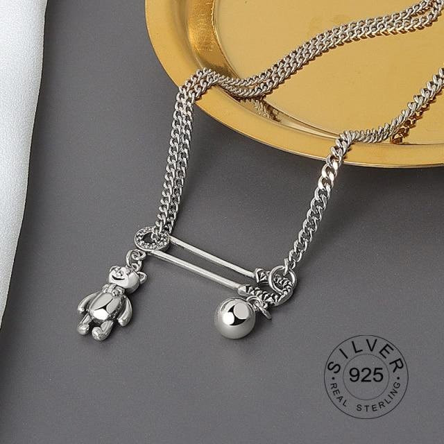 YIRAN Jewelry Halskette, 925 Silber, Schwarz, Damen - Bild 1