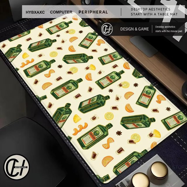HYBXAXC Mauspad Jagermeister Design in Schwarz und Multicolour mit Handgelenkschutz und rutschfester Unterseite für Gaming und Büro - Bild 1