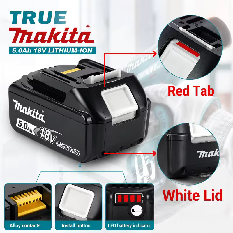 Makita 18V 5.0Ah Lithium-Ionen Akku BL1850B in Schwarz für Akku-Bohrschrauber, Winkelschleifer und Kreissägen - Bild 3