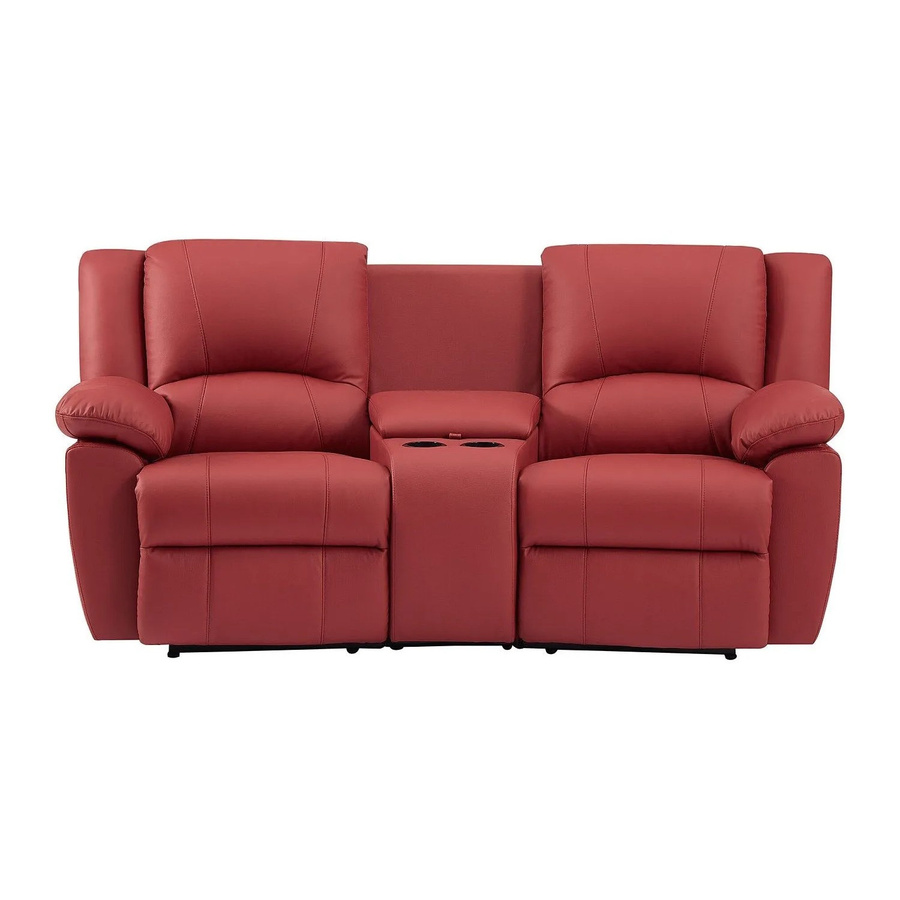 Vente-unique Relaxsofa Aroma in Rot aus Rindsleder mit 201 cm Breite - Bild 2
