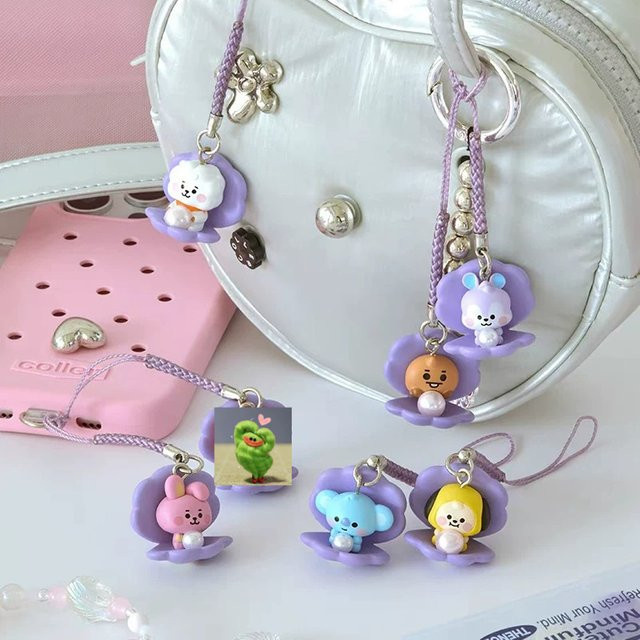 BT21 LINE FRIENDS Schlüsselanhänger Mini-Figur Handpuppe, Kunststoff - Bild 1
