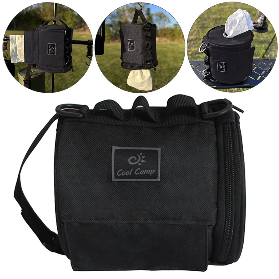 VKTECH Taschentuchhalter zum Aufhängen für Outdoor Camping und Picknick, Aufbewahrungsbox für Servietten und Toilettenpapier, Farben: Grün oder Schwarz - Bild 3