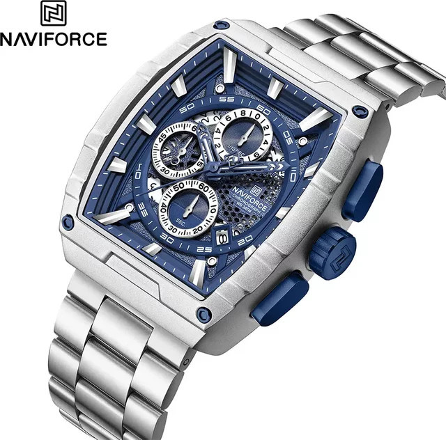 NAVIFORCE Chronograph, Quarz, Edelstahl, Blau, Herren - Bild 1