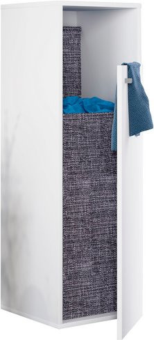 VCM Wäscheschrank Dreso XL in Weiss mit Wäschekorb aus Holzwerkstoff, B/T/H: 40 x 39 x 110 cm - Bild 1