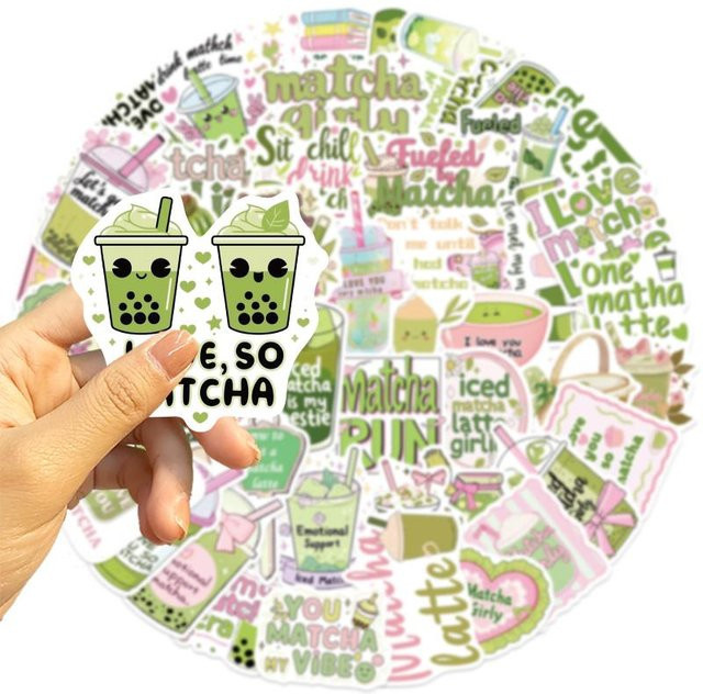 50 Stück CHENJ Matcha Girly DIY Aufkleber, wasserdichte Scrapbooking Aufkleber in Multicolour - Bild 1