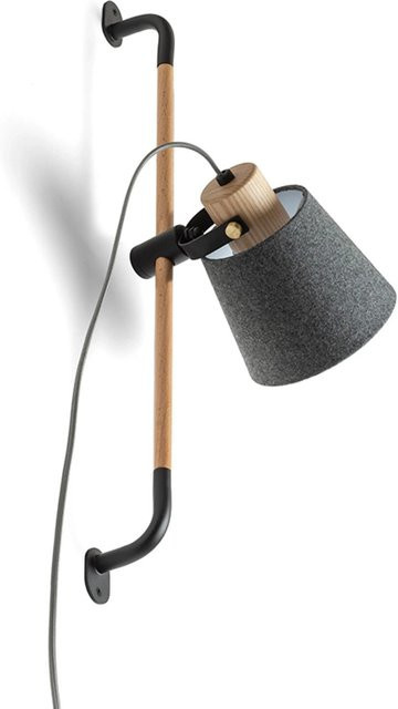 Rendl Deckenleuchte Choupette LED in Schwarzgrau mit Textil und Holz, 11 W - Bild 1